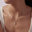925 Sterling Silver Moissanite Necklace 40+5cm with CZ for Women