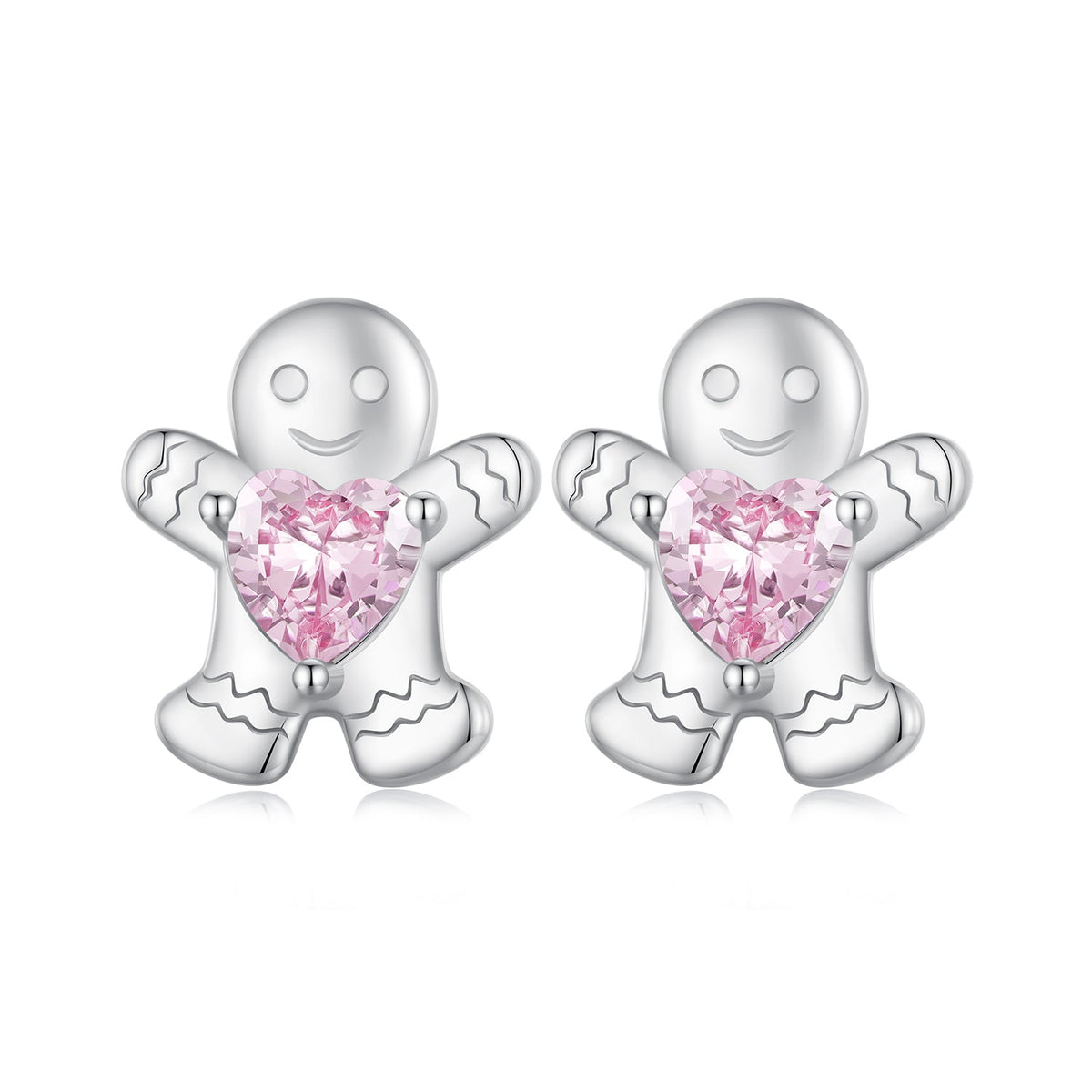 925 Sterling Silver Earrings with Pavé Setting CZ - 10x9mm for Women