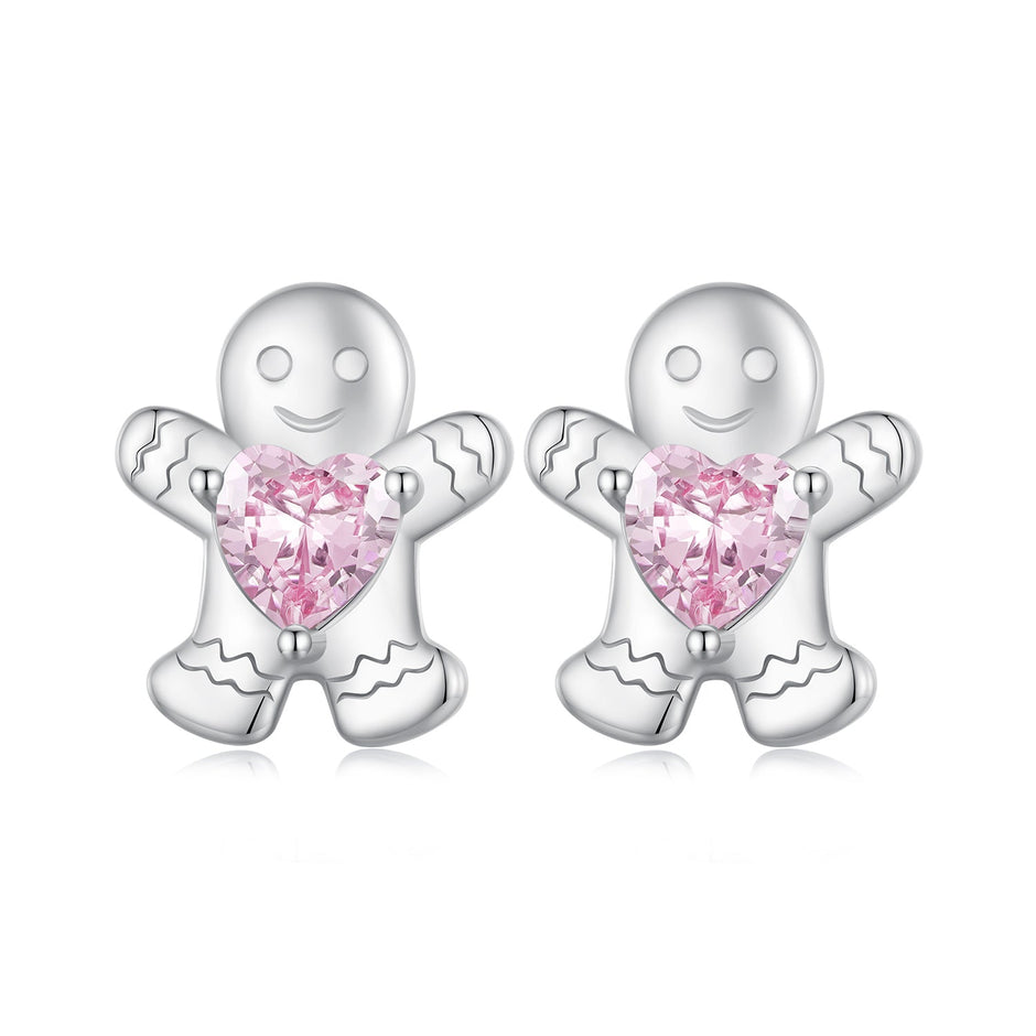 925 Sterling Silver Earrings with Pavé Setting CZ - 10x9mm for Women