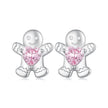 925 Sterling Silver Earrings with Pavé Setting CZ - 10x9mm for Women