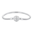 925 Sterling Silver White Gold Plated 17cm CZ Pavé Bracelet for Women
