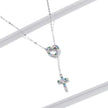 925 Sterling Silver Plated Necklace with Adjustable Length 42.5cm and CZ for Women