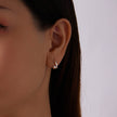925 Sterling Silver Earrings with White Gold Plating and CZ