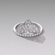 925 Sterling Silver White Gold Plated Ring with Pavé Setting CZ Size 6 for Women