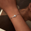 925 Sterling Silver White Gold Plated Bracelet with CZ Pendant 200mm for Women