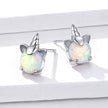 S925 Sterling Silver Earrings with Translucent Opal