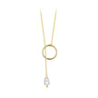 925 Sterling Silver Necklace with Gold Plated Freshwater Pearl - 60cm Length