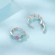 925 Sterling Silver Enamel White Gold Plated Earrings for Women
