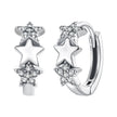 925 Sterling Silver Earrings with Pavé Setting CZ in Oxidized Silver