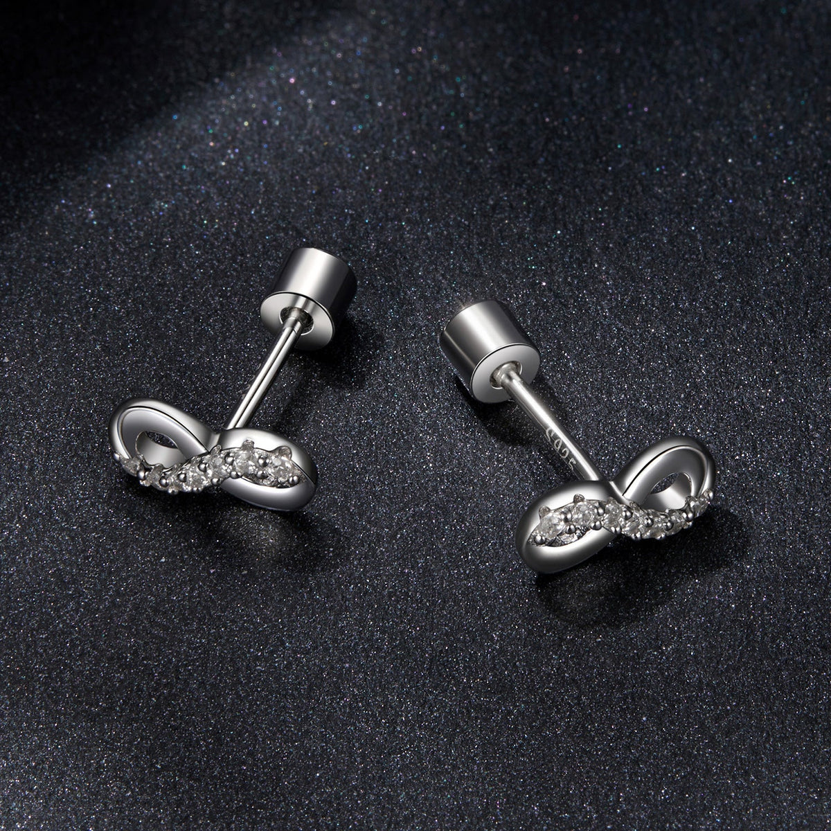 925 Sterling Silver & Moissanite Earrings 0.005ct for Women
