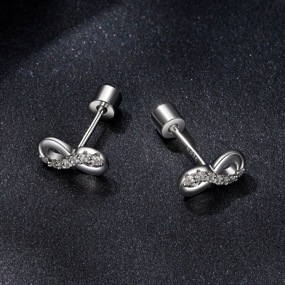 925 Sterling Silver & Moissanite Earrings 0.005ct for Women