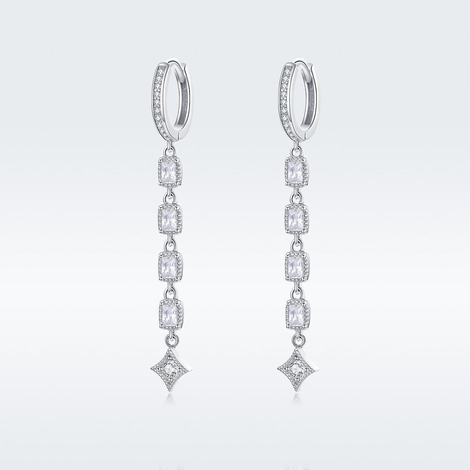 925 Sterling Silver Earrings with Pavé Set CZ