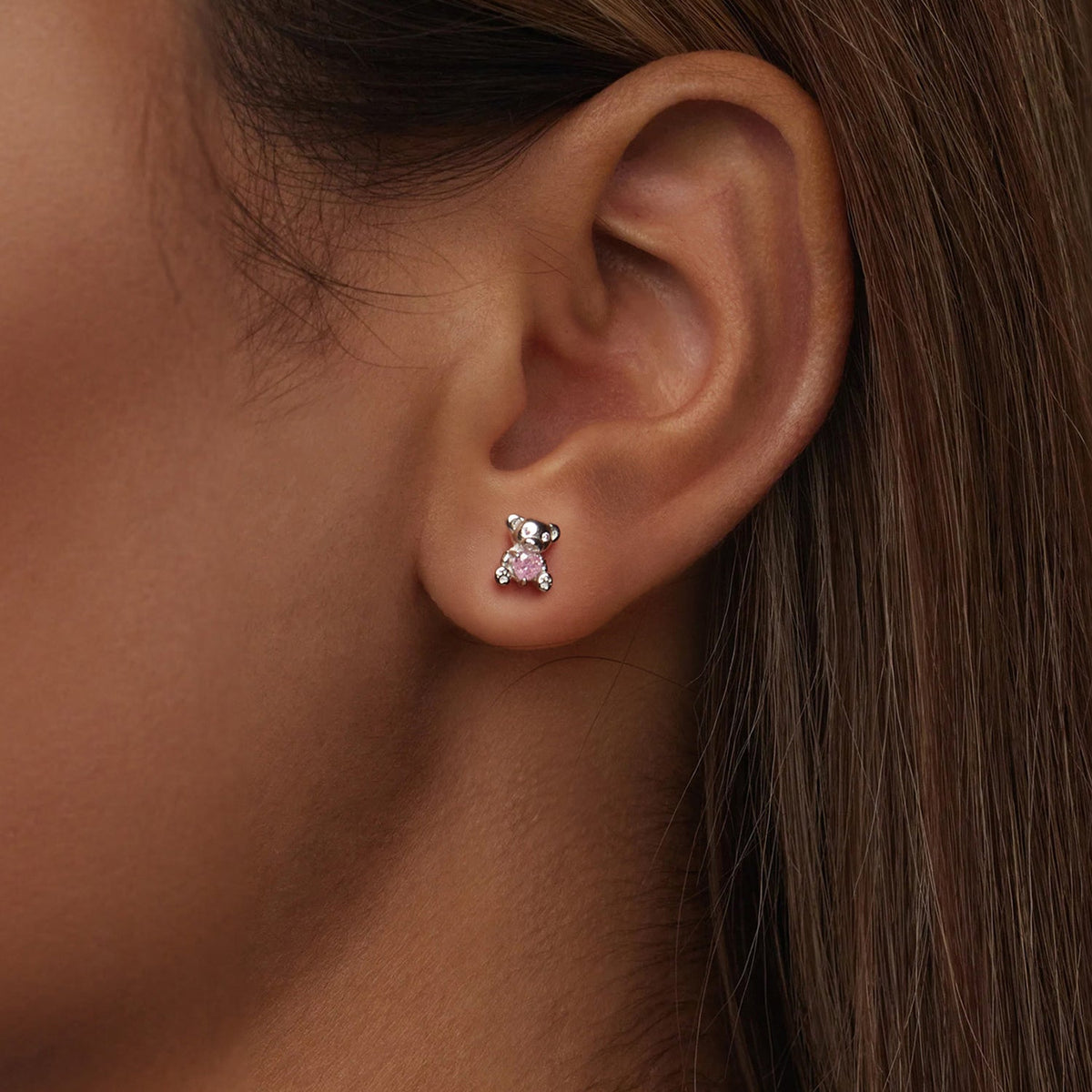 925 Sterling Silver Earrings with CZ in White Gold Plating