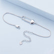 925 Sterling Silver Bracelet with CZ Pendant - 160mm Length and 8x26mm Pendant Size for Women