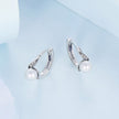 925 Sterling Silver Earrings with Quality Shell Pearl and Oxidized Silver for Women