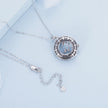 925 Sterling Silver Necklace with Pavé Setting CZ and Transparent Glass, 450mm for Women