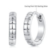 925 Silver White Gold Plated 1.4 x 0.3 cm Hoop Earrings for Women