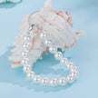 925 Sterling Silver Adjustable White Gold Plated Bracelet with Synthetic Pearl for Women