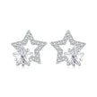 925 Sterling Silver Earrings 9x9mm with Pavé Setting CZ for Women