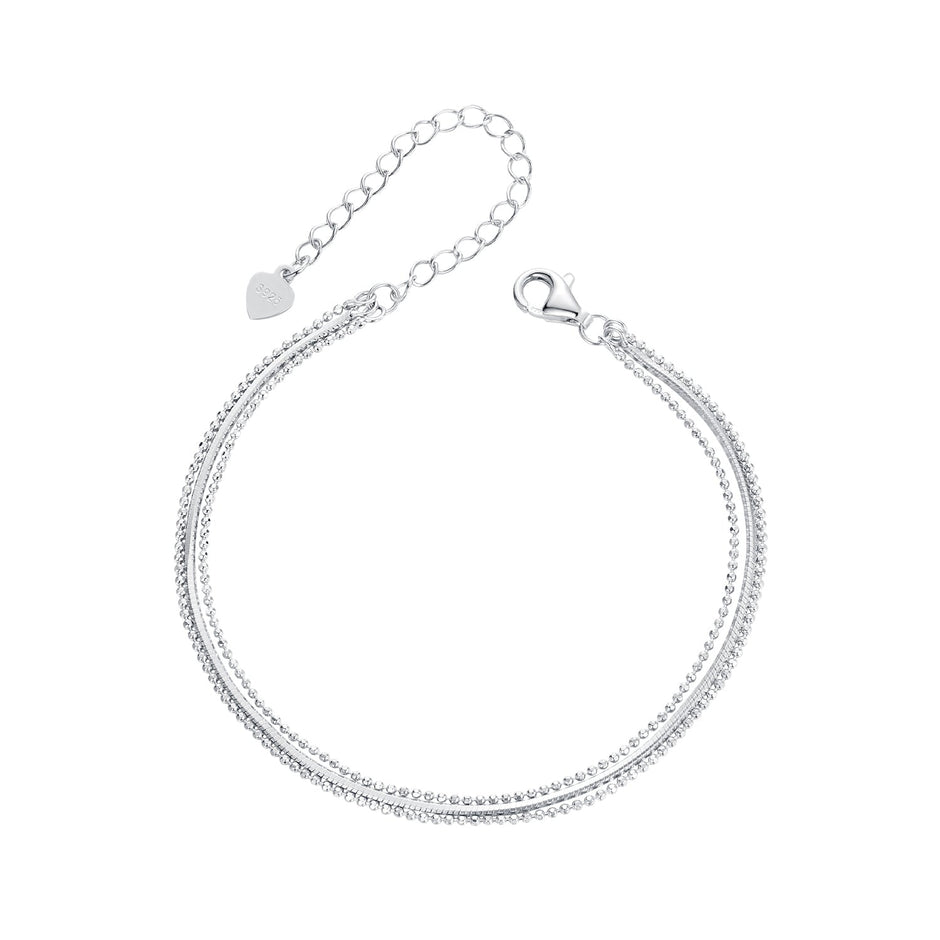 925 Sterling Silver & White Gold Plated Bracelet