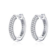 925 Sterling Silver & Plated Platinum Pavé Setting CZ Earrings