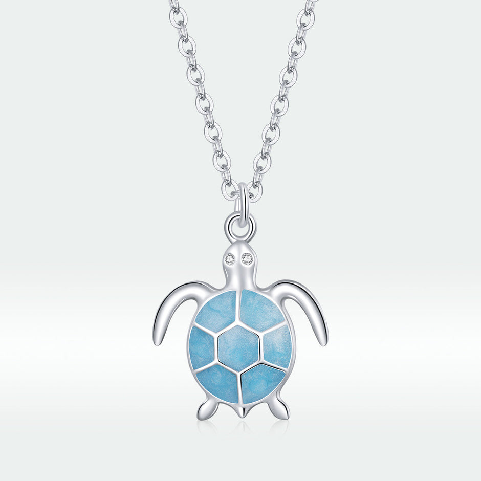 925 Sterling Silver Adjustable Necklace with Pavé CZ and Enamel, 44cm
