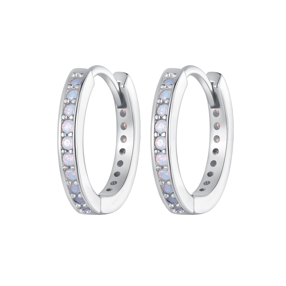 925 Sterling Silver Opal Earrings for Women