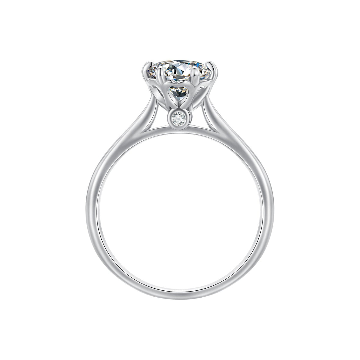 925 Sterling Silver Moissanite 1 Carat Ring Size 6 for Women