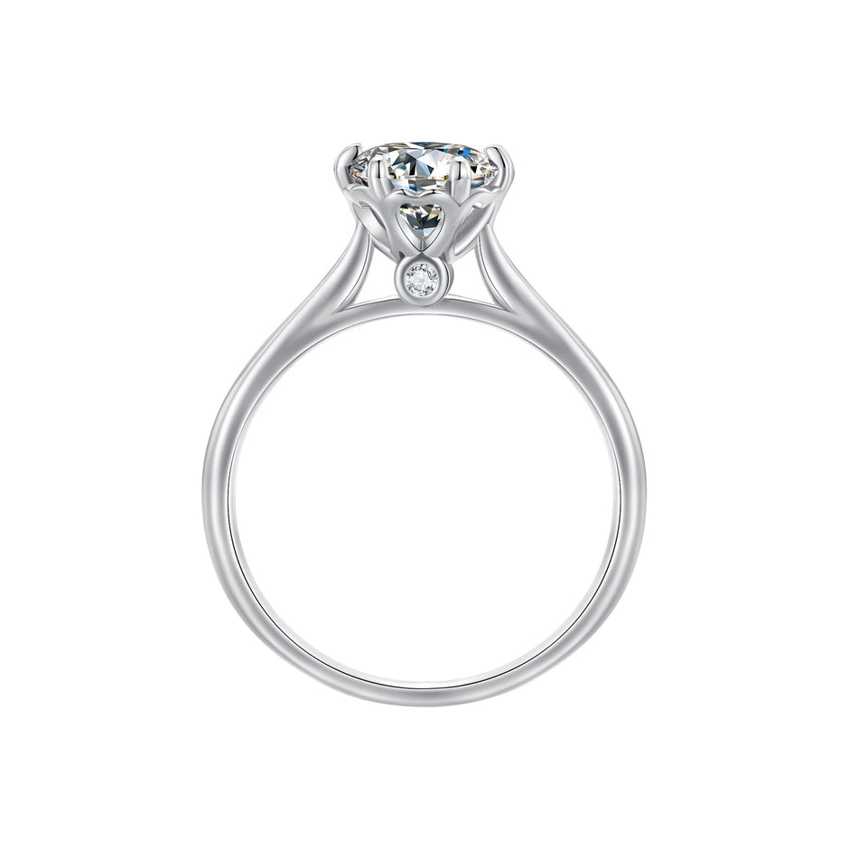 925 Sterling Silver Moissanite 1 Carat Ring Size 6 for Women