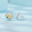 925 Sterling Silver Earrings with CZ in White Gold Plated for Women