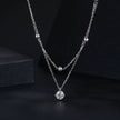 925 Sterling Silver Plated Platinum 5.0mm Moissanite Necklace for Women