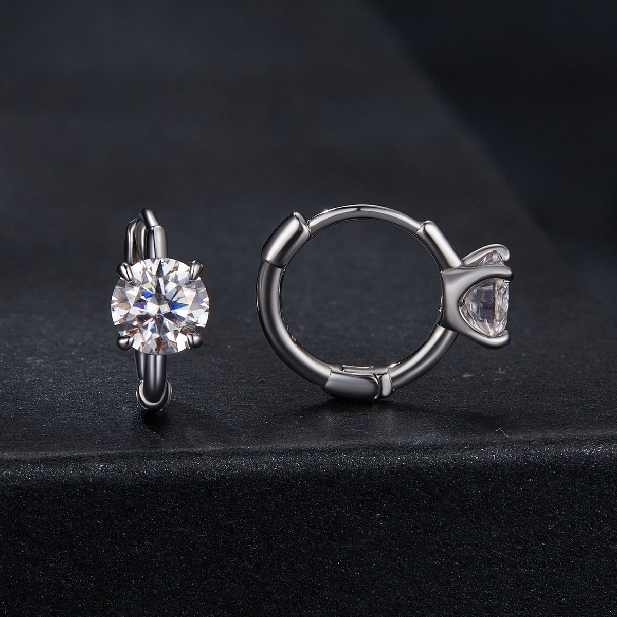 925 Sterling Silver & White Gold Plated 0.5 Carat Moissanite Earrings for Women