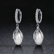 925 Sterling Silver Oxidized Silver Freshwater Pearl Earrings