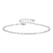925 Sterling Silver Plated White Gold Adjustable Bracelet for Women