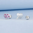 925 Sterling Silver Earrings with Pavé Setting CZ in White Gold for Women