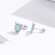 925 Sterling Silver Plated Rose Gold Opal Earrings 0.8cm for Women