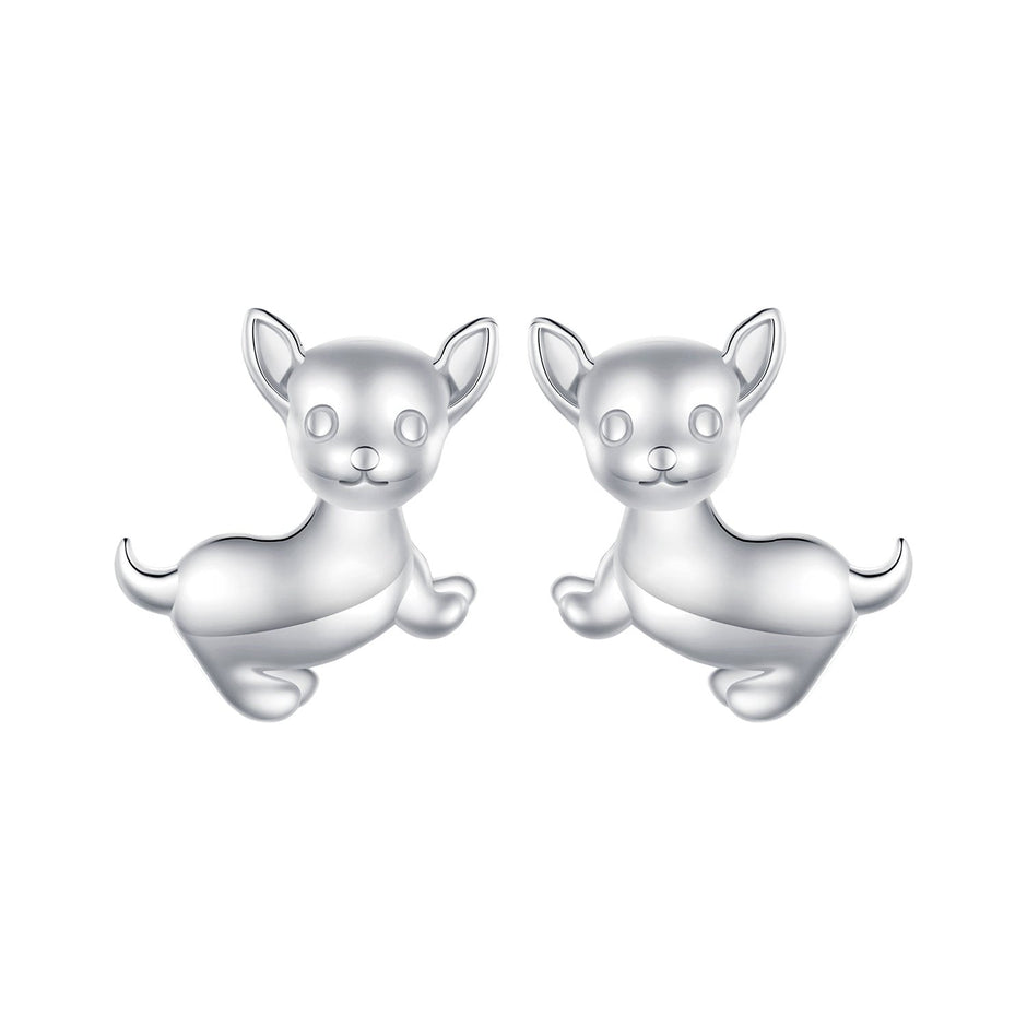 925 Sterling Silver Earrings Plated Platinum 10*12mm for Women