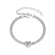 925 Sterling Silver & 1 Carat Moissanite & CZ White Gold Plated Bracelet for Women