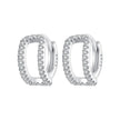 925 Sterling Silver Earrings with White Gold Plating and Pavé Setting CZ for Women