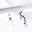 925 Sterling Silver Earrings with Pavé Setting CZ - 2.3cm Height