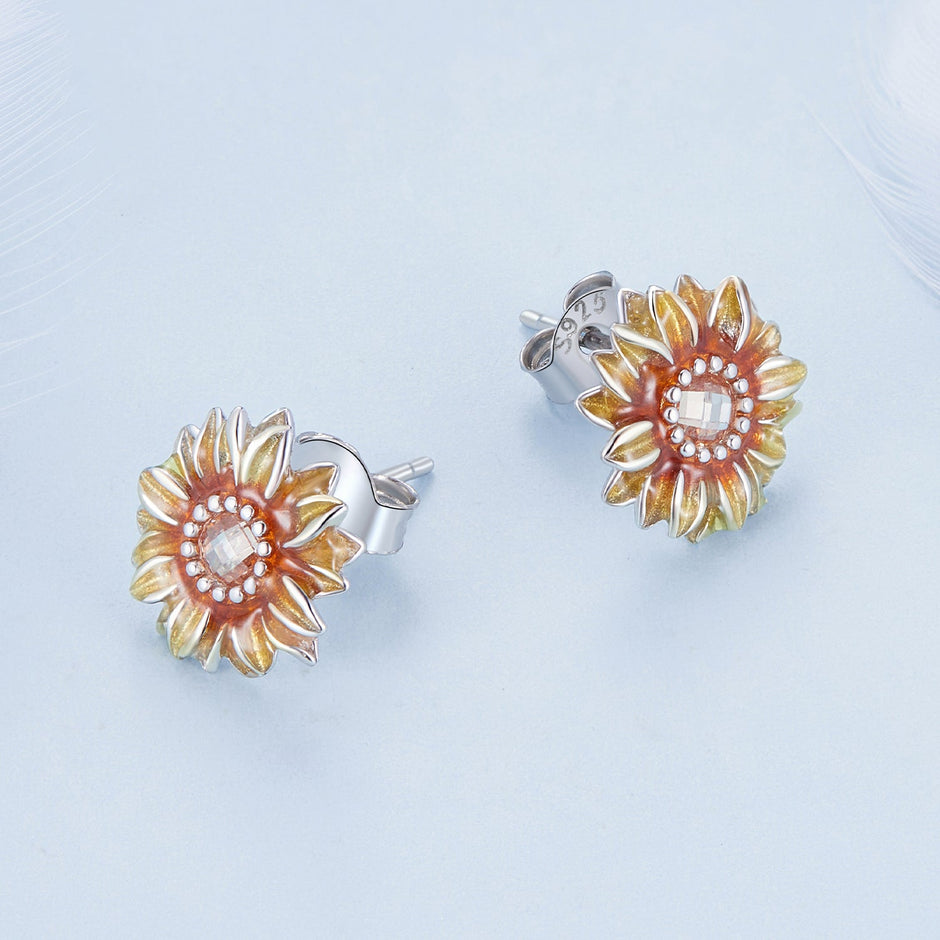 925 Sterling Silver Enamel & Glass Earrings for Women
