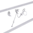 S925 Sterling Silver Earrings with CZ in Pavé Setting, 5.9cm Length, 1cm Size for Women