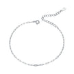 925 Sterling Silver & Plated Platinum Bracelet - 17+5cm Length