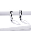 925 Sterling Silver Earrings 1.3*0.4cm with Pavé Setting CZ for Women