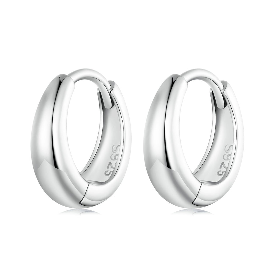 925 Sterling Silver 12*3mm Platinum Plated Earrings
