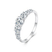 925 Sterling Silver Moissanite Engagement Ring with 5mm, 4mm, 3mm, 2.5mm Stones for Women
