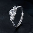 925 Sterling Silver Moissanite 6.5mm 1ct Ring, Size E for Women