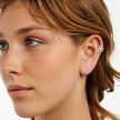 925 Sterling Silver Earrings with White Gold Plating, 0.9x1.2cm for Women