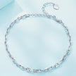 925 Sterling Silver Platinum Plated Bracelet 160+50mm for Women