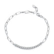 925 Sterling Silver + Moissanite White Gold 21cm Bracelet for Women
